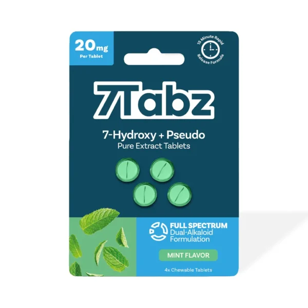 7Tabz 7-Hydroxy Pseudo Chewables 20 mg 4-Count Mint Front