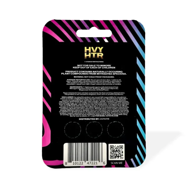 HVY HTR 7 OH Kratom Extract Chewable Tablets 16 mg 3 Count Back