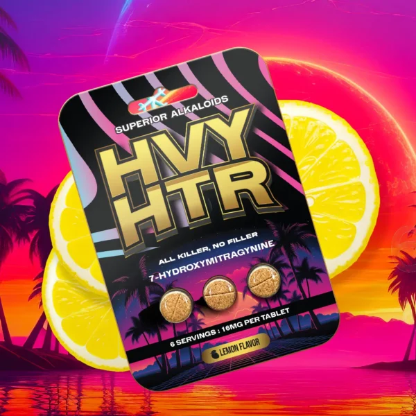 HVY HTR 7 OH Kratom Extract Chewable Tablets 16 mg 3 Count Lemon Flavor