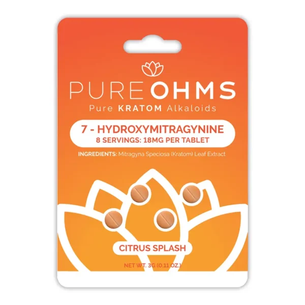 PURE OHMS 7-OH Kratom Extract Chewable Tablets Sweet Grape