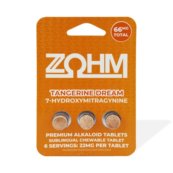 Zohm 7-OH Kratom Extract Chewable Tablets 22 mg 3 Count Tangerine Dream