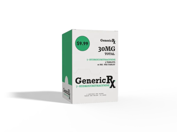 Generic RX 7-Hydroxy Kratom Extract Chewable Tablets 10 mg 3 Count Display Box