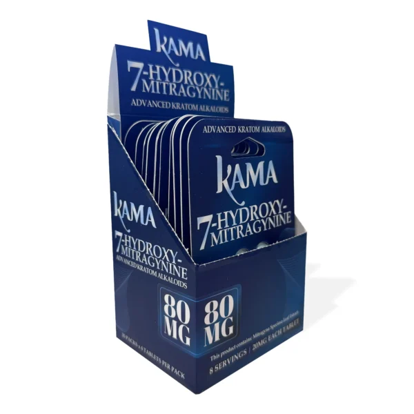 Kama 7-OH Kratom Extract Chewable Tablets 20MG Display Box