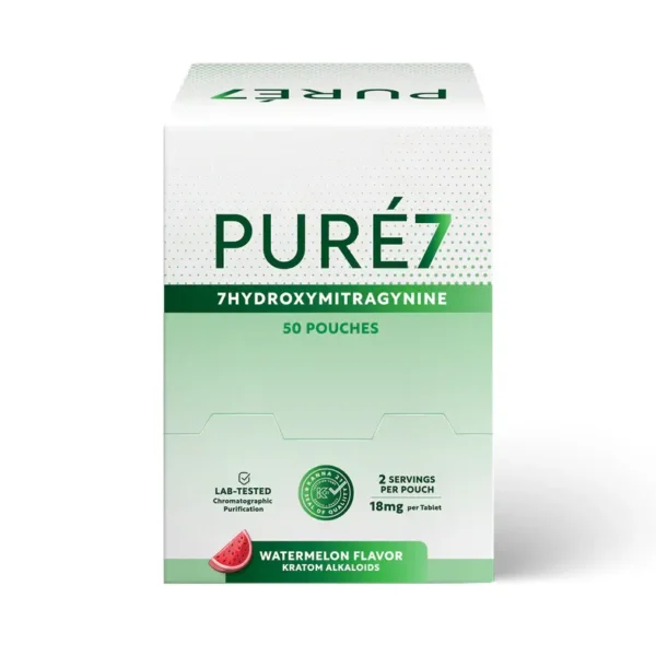 Puré7 7-OH Extract Chewable Tablets Watermelon 18 mg Display Box