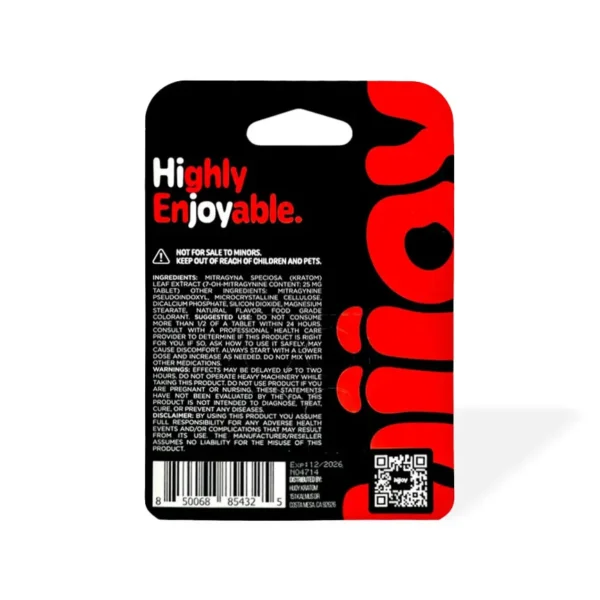 Hijoy 7-Hydroxy with Pseudo Chewable Tablets 25mg The OG Back