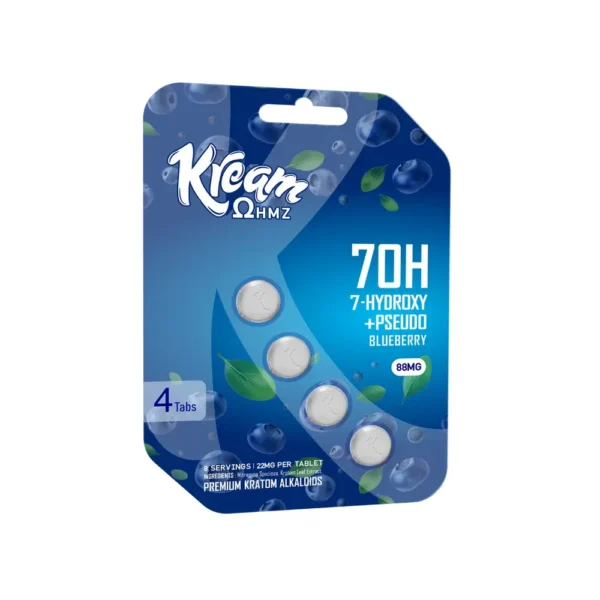 Kream Ohmz 7-OH + Pseudo Kratom Alkaloid Chewable Tablets 22 mg Blueberry