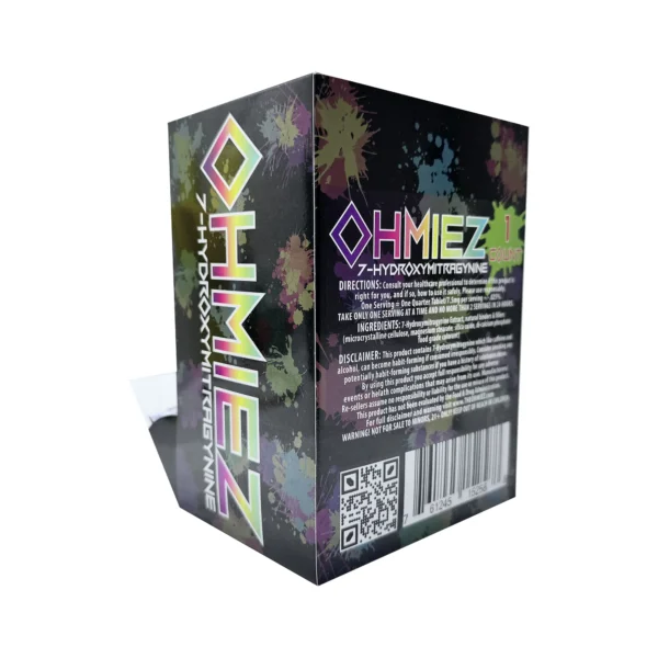 Ohmiez 7-Hydroxy Kratom Leaf Extract Chewable Tablets 30 mg 1 Count Display Box Back