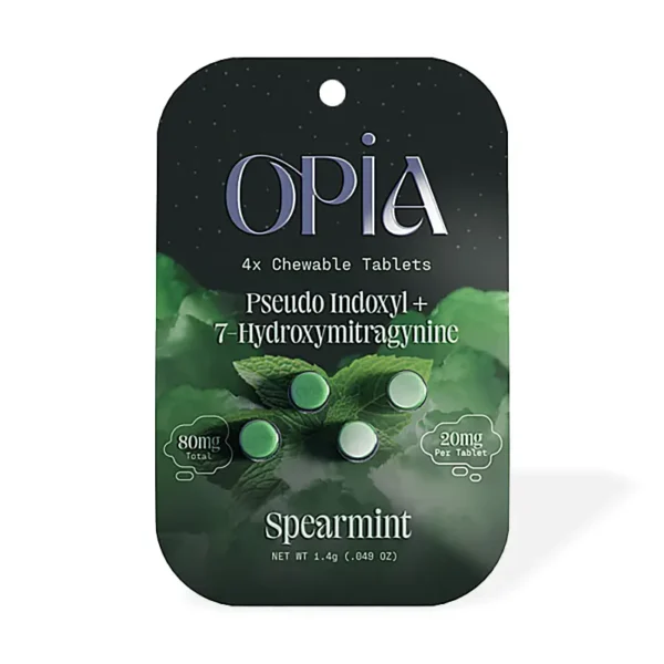 Opia Pseudo 7-OH Chewable Tablets 20 mg 4 Count Classic Spearmint