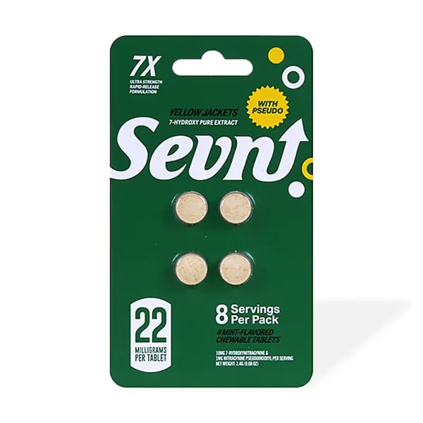 Sevn 7-Hydroxy with Pseudo Chewable Extract Tablets 22 mg Mint