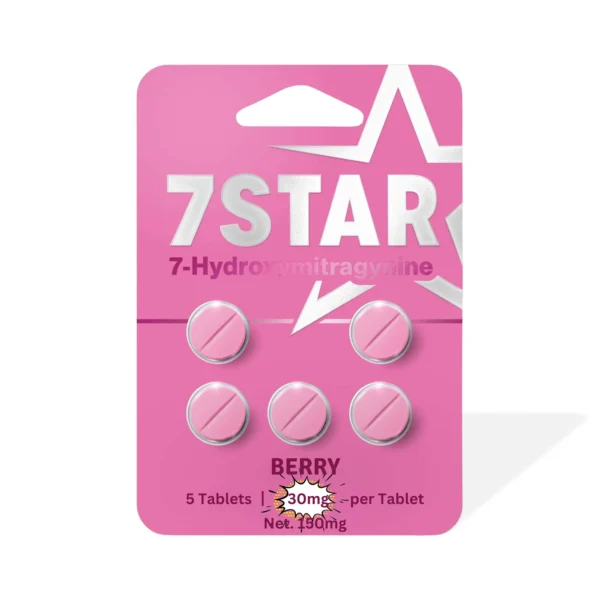 7 Star 7-OH Extract Chewable Tablets 30 Mg 5 Count Berry Front