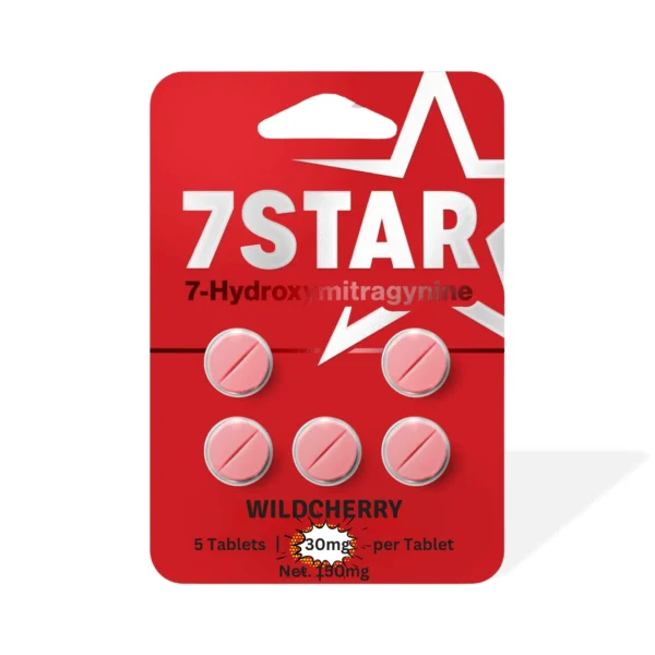 7 Star 7-OH Extract Chewable Tablets 30 Mg 5 Count Wild Cherry Front
