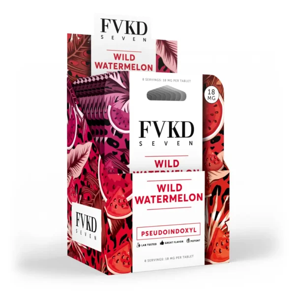 FVKD Seven Pseudoindoxyl Chewable Tablets 18 mg Watermelon Display Box