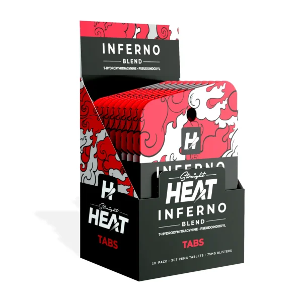 Straight Heat 7-Hydroxy Pseudo Inferno Blend Chewable Tablets 25 mg Display Box