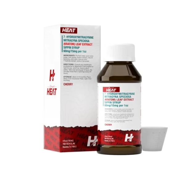 Straight Heat 7-Hydroxymitragynine Sipping Syrup 60 mg 120 ml Cherry