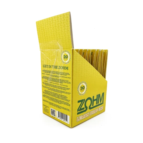 ZOHM 7-Hydroxy Sublingual Strips Lemon Drop Ice 4 Strips 24 mg Display Box Back