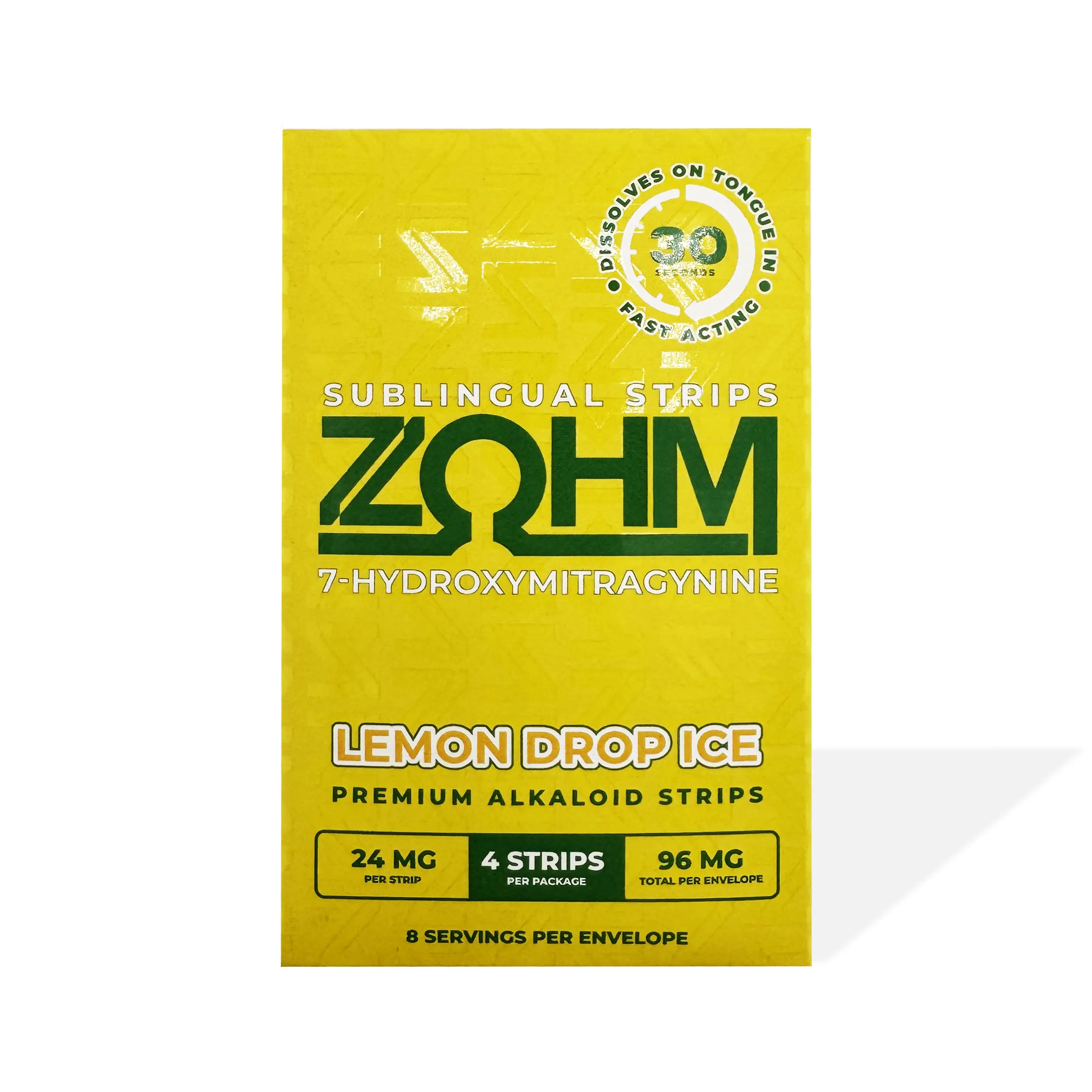 ZOHM 7-Hydroxy Sublingual Strips Lemon Drop Ice 4 Strips 24 mg