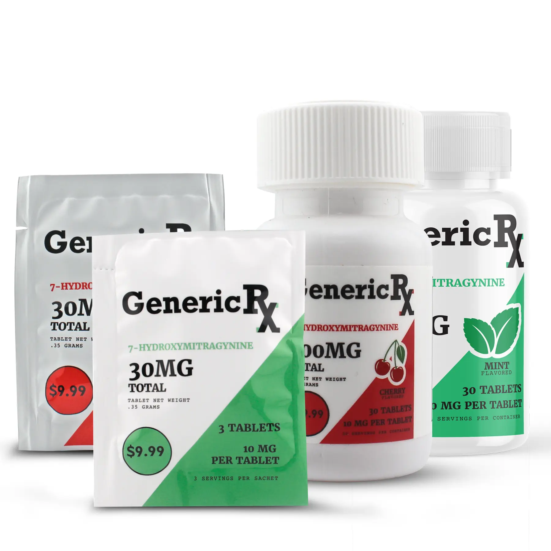 Generic RX 7-Hydroxy Kratom Extract Chewable Tablets 10 mg
