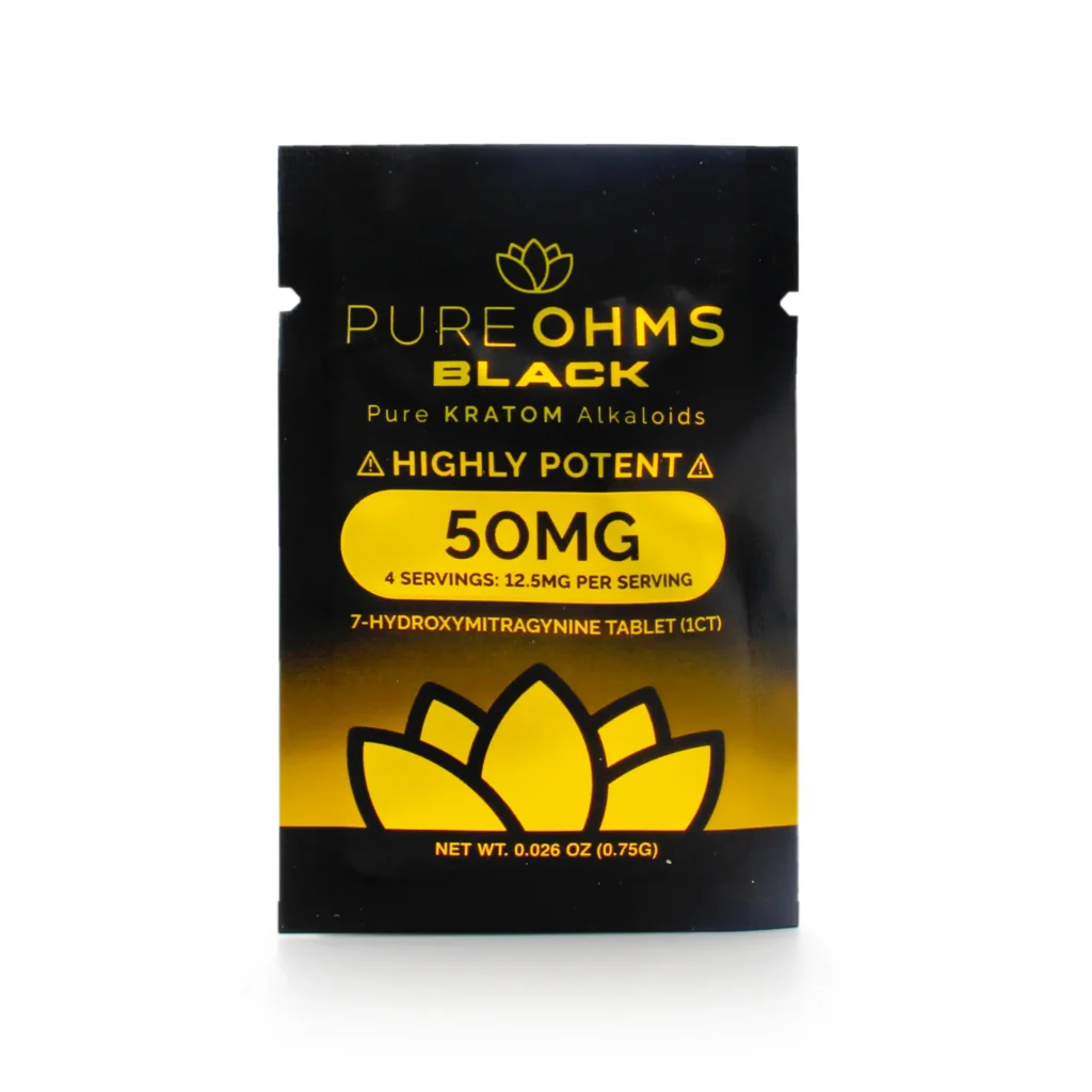 Pure Ohms Black 7-OH Extract Chewable Tablets 50 mg Front