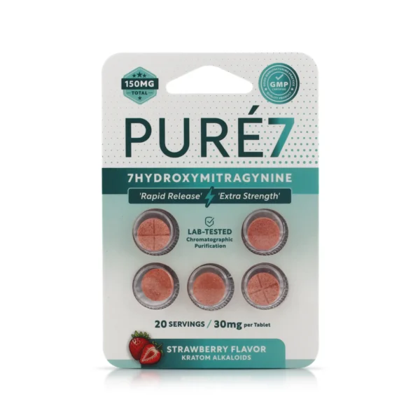 Pure7 7-OH Extract Chewable Tablets 30 mg 5 Count Strawberry