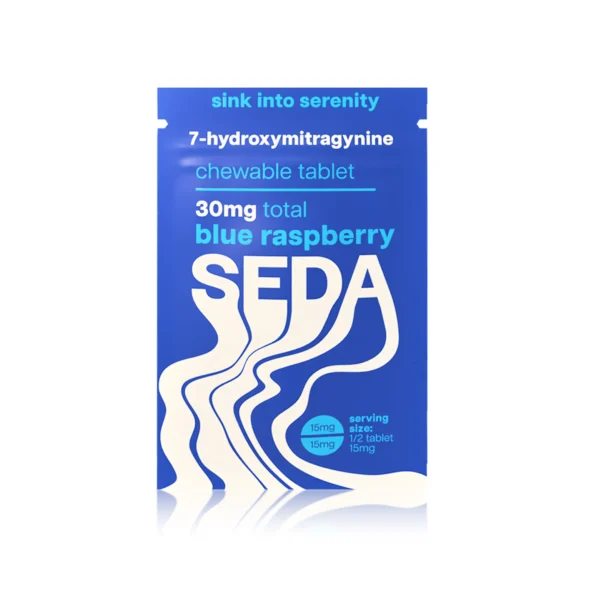 Seda 7-Hydroxy Kratom Extract Chewable Tablets 30 mg 1 Count Blue Raspberry