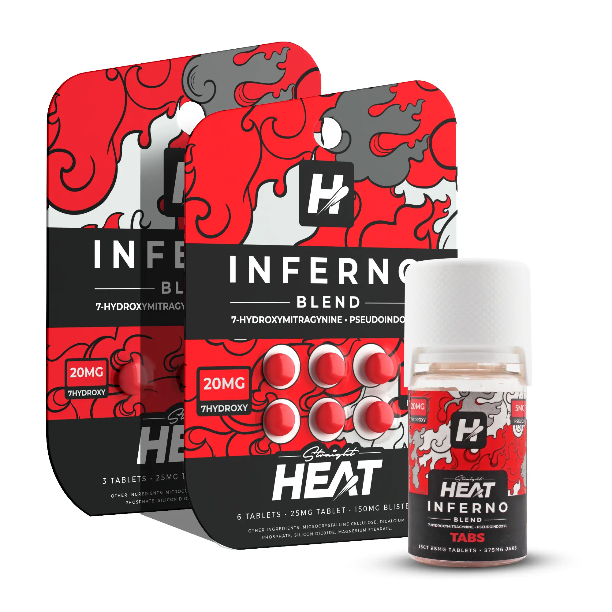 Straight Heat 7-Hydroxy Pseudo Inferno Blend Chewable Tablets 25 mg