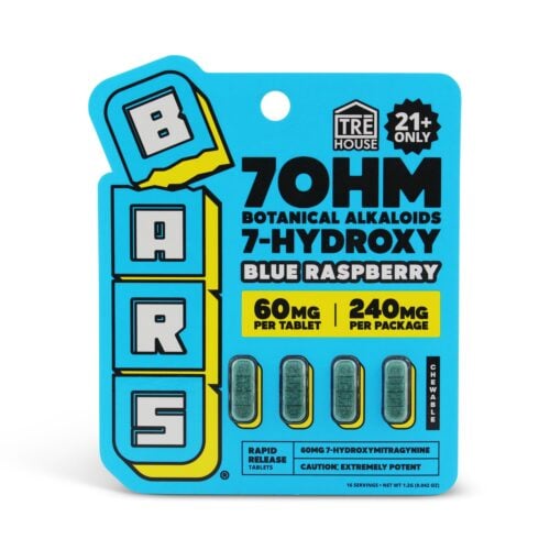 Buy TRE House 7OHM Bars 7-hydroxy Chewable Tablets Blue Raspberry