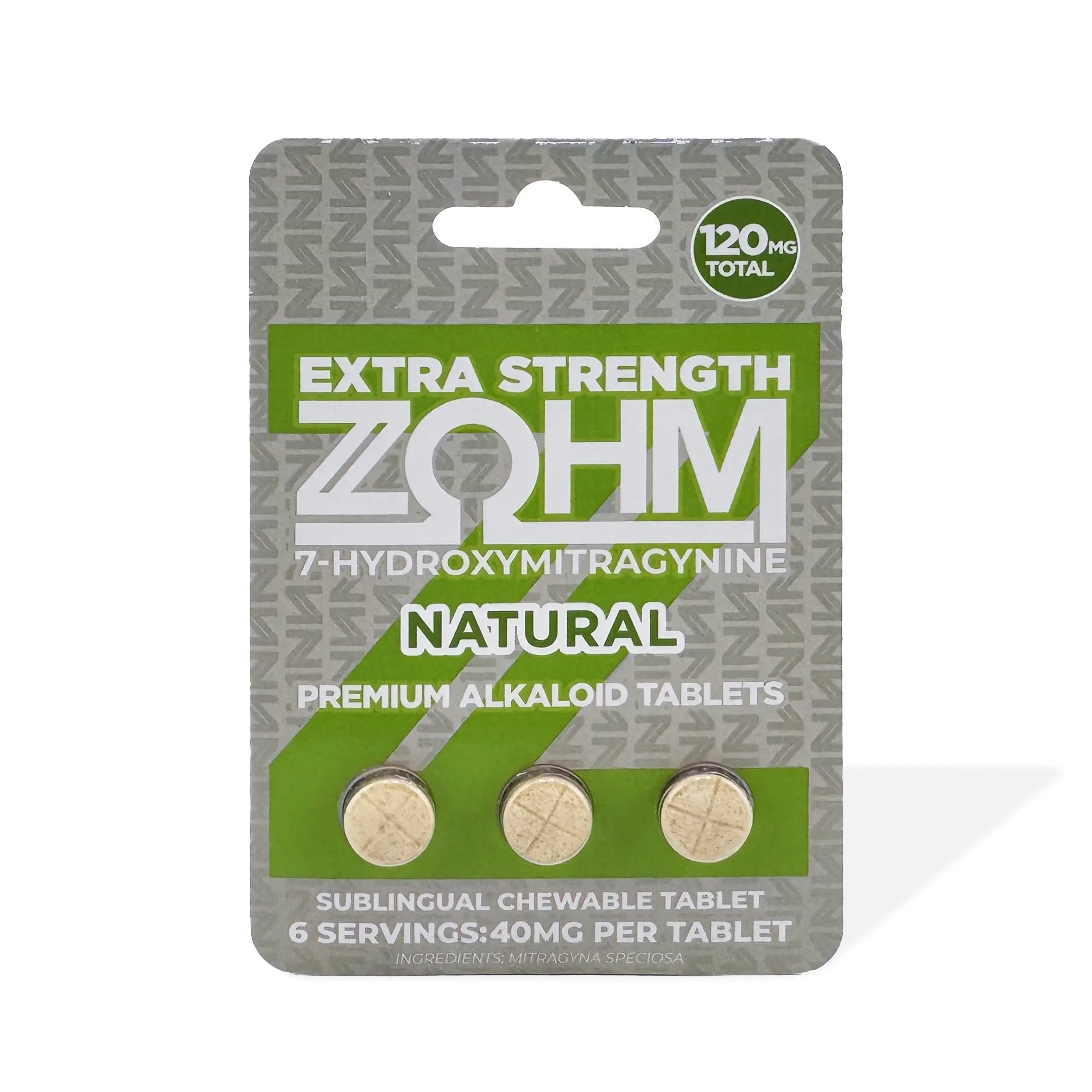 ZOHM 7-Hydroxy Extra Strength Tablets 40 mg 3 Count Natural