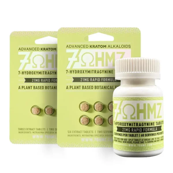 7OHMZ 7-hydroxy Kratom Leaf Extract Chewable Tablets 21 mg
