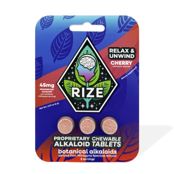 RIZE Pseudo Relax and Unwind Chewable Tablets 15 mg 3 Count Cherry