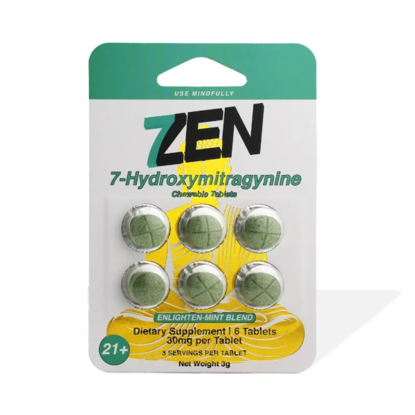 7Zen 7-Hydroxymitragynine Extract Chewable Tablets 30 mg 6 Count Enlighten-Mint Blend