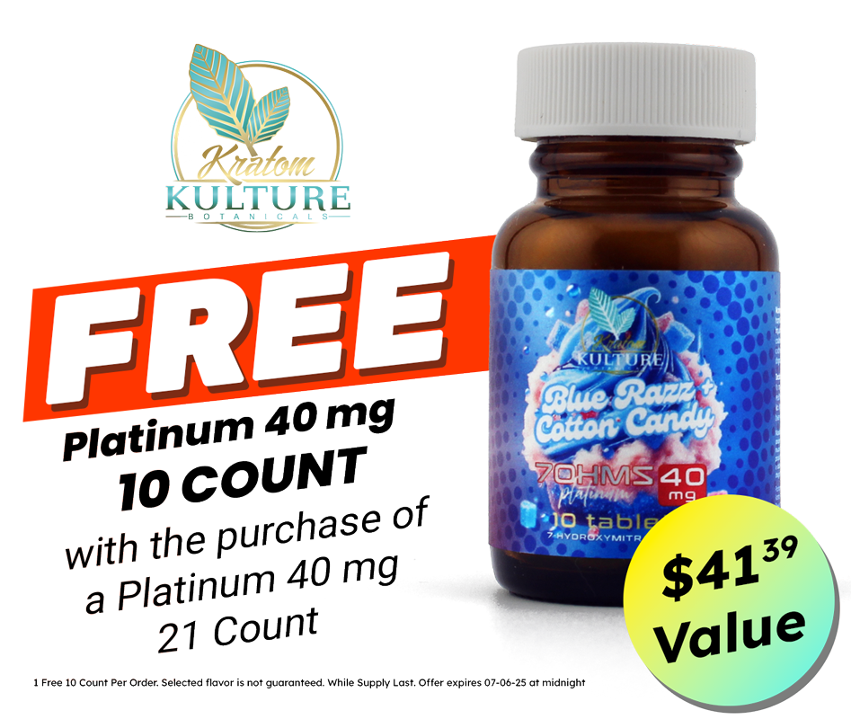 Kratom Kulture BOGO! Buy a 21 Count, Get a 10 Count FREE!