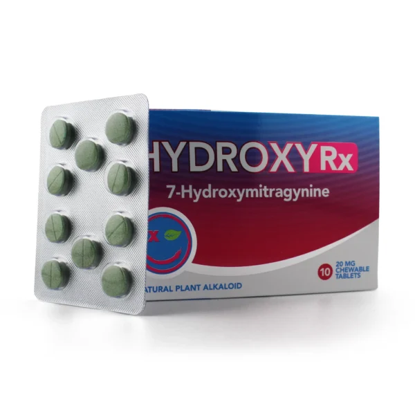 HydroxyRx 7-Hydroxymitragynine Kratom Leaf Extract Chewable Tablets 20 mg 10 Count Blister