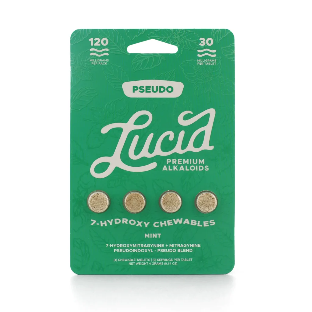 Lucid 7-Hydroxy Pseudo Blend Chewable Tablets 30 mg 4 Count Mint