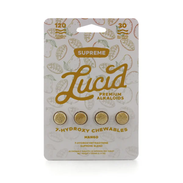 Lucid 7-Hydroxy Supreme Blend Chewable Tablets 30 mg 4 Count Mango