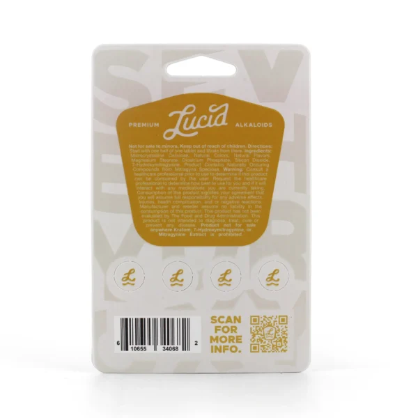 Lucid 7-Hydroxy Supreme Blend Chewable Tablets 30 mg 4 Count Mango Back