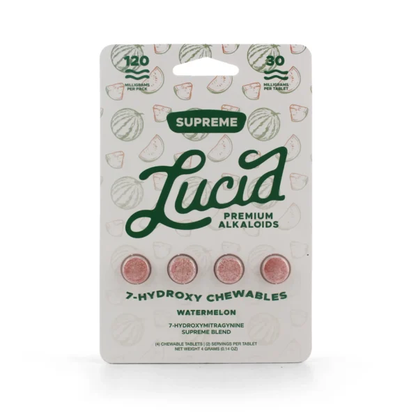 Lucid 7-Hydroxy Supreme Blend Chewable Tablets 30 mg 4 Count Watermelon