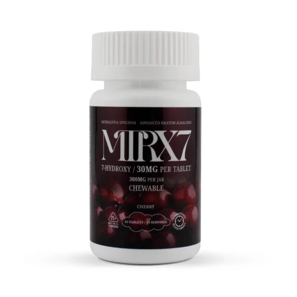 MIRX7 7-Hydroxy Extract Chewable Tablets 30 mg 10 Count Cherry