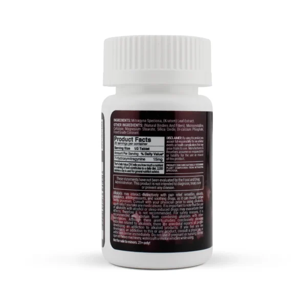 MIRX7 7-Hydroxy Extract Chewable Tablets 30 mg 10 Count Cherry Product Facts
