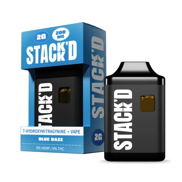Stack-d 7-Hydroxymitragynine Disposable Vape Pen 2g Blue Razz