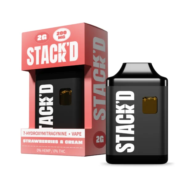 Stack-d 7-Hydroxymitragynine Disposable Vape Pen 2g Strawberries and Cream