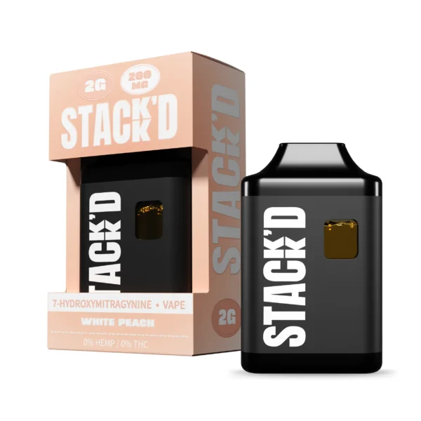 Stack-d 7-Hydroxymitragynine Disposable Vape Pen 2g White Peach