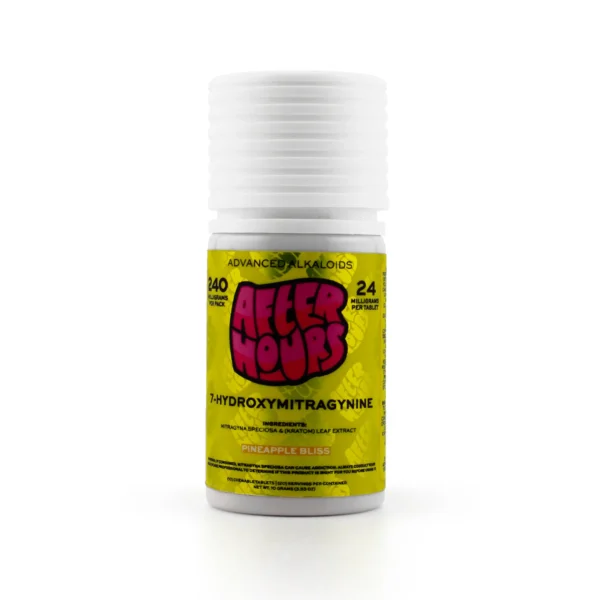 After Hours 7-Hydroxymitragynine Kratom Leaf Extract Chewable Tablets 24 mg 10 Count Pineapple Bliss
