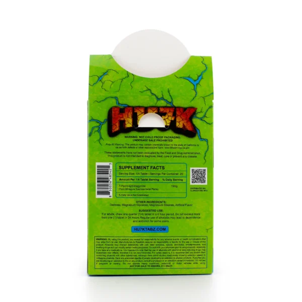 Hu7k Hulk 7-Hydroxy Smashers Blend Chewable Tablets 40 mg 5 Count Mint Display Box Back