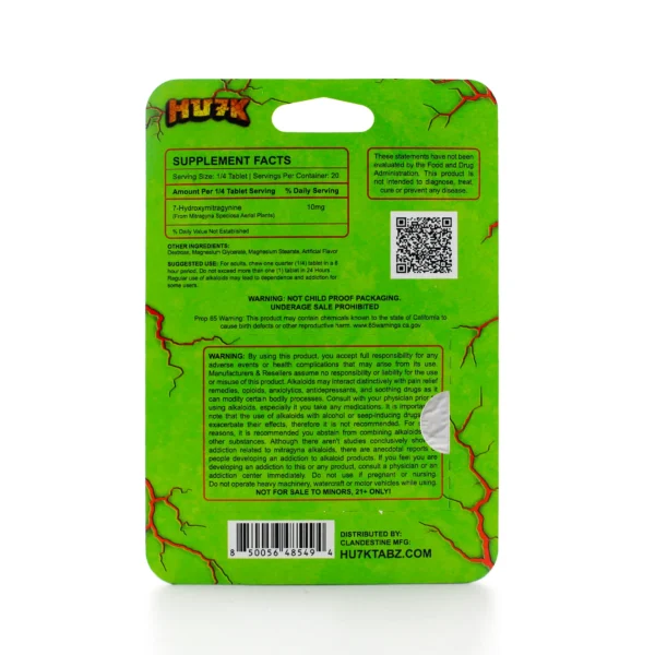 Hu7k Hulk 7-Hydroxy Smashers Blend Chewable Tablets 40 mg 5 Count Strawberry Back