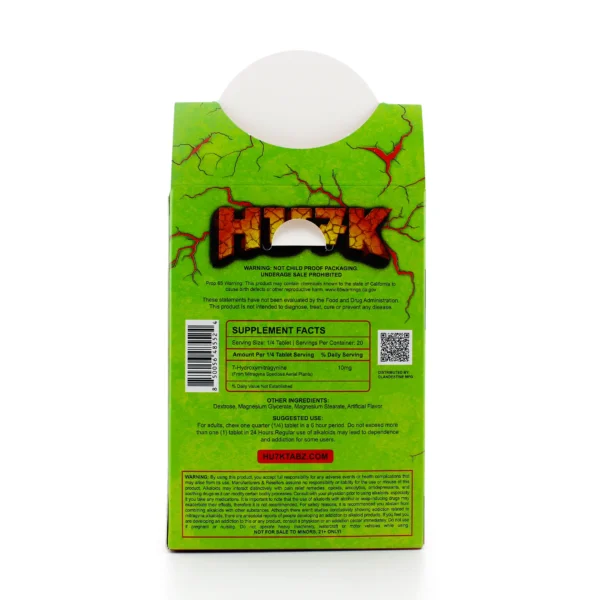 Hu7k Hulk 7-Hydroxy Smashers Blend Chewable Tablets 40 mg 5 Count Strawberry Display Box Back
