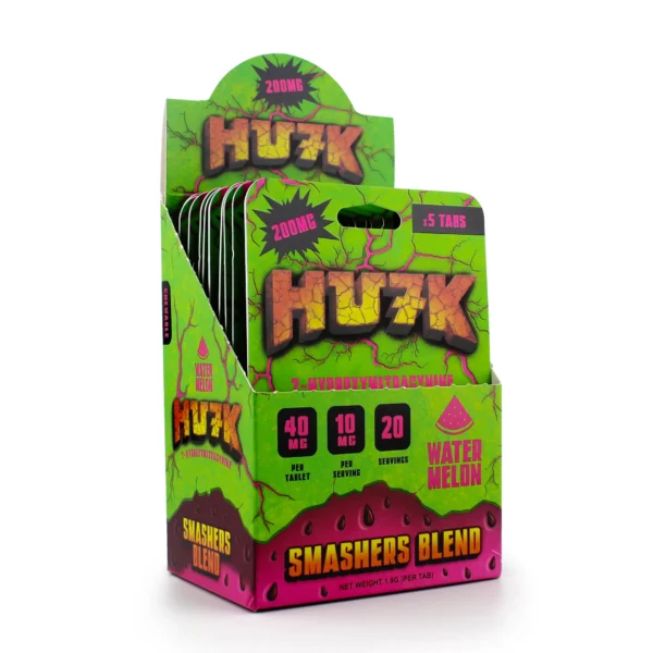 Hu7k Hulk 7-Hydroxy Smashers Blend Chewable Tablets 40 mg 5 Count Watermelon Display Box