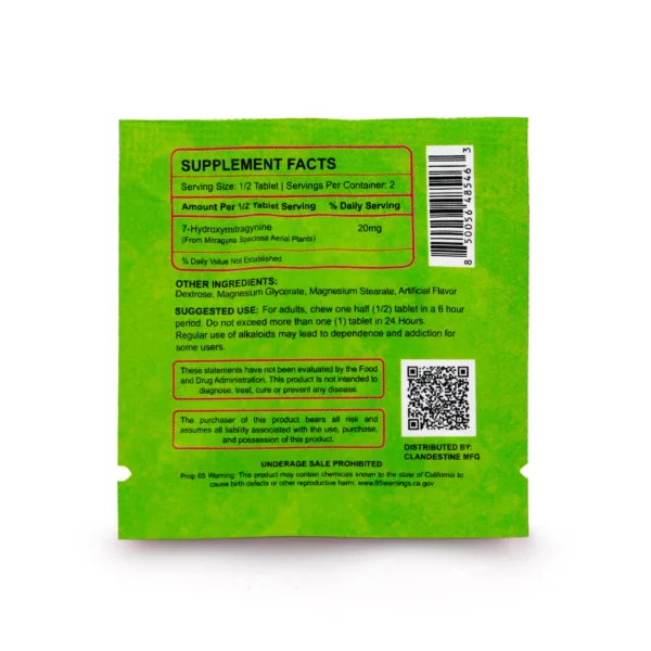 Hu7k Hulk 7-Hydroxy Smashers Blend XL Chewable Tablets 40 mg 1 Count Watermelon Back