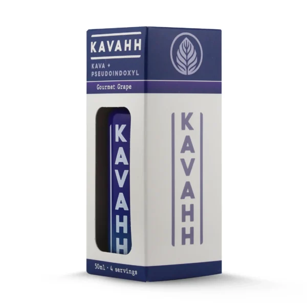 Kavahh Kava Pseudoindoxyl Relaxing Shot 50 Ml Gourmet Grape Box Angle Front