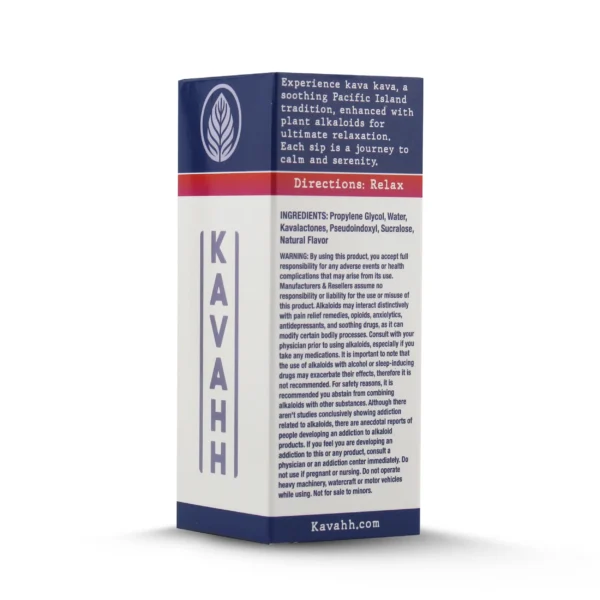 Kavahh Kava Pseudoindoxyl Relaxing Shot 50 Ml Spring Strawberry Box Angle Back