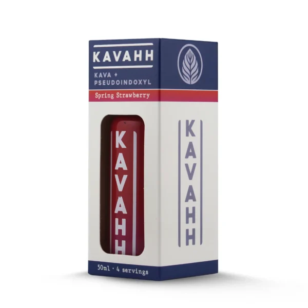Kavahh Kava Pseudoindoxyl Relaxing Shot 50 Ml Spring Strawberry Box Angle Front